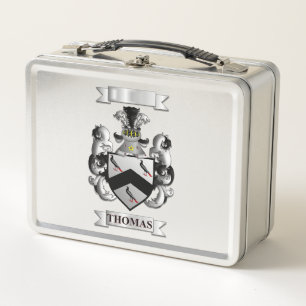 Box Boîte à Lunch Thomas Nom de Famille et Blason