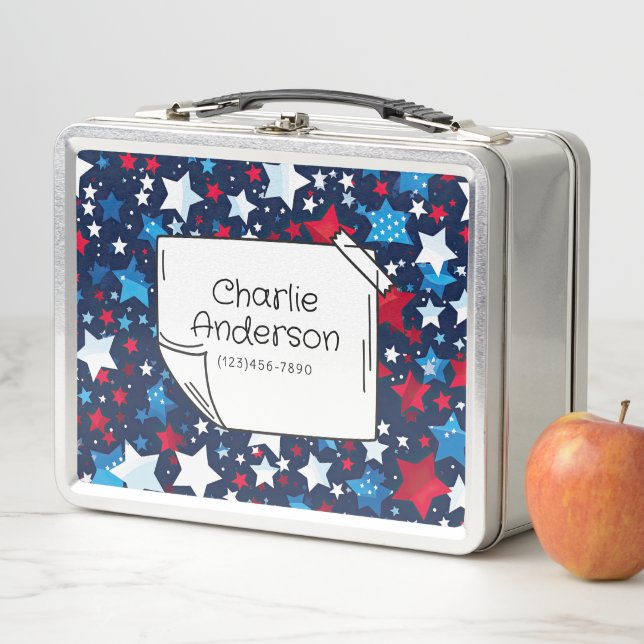 Box Boîte à lunch USA Patriotic Stars (En situation)