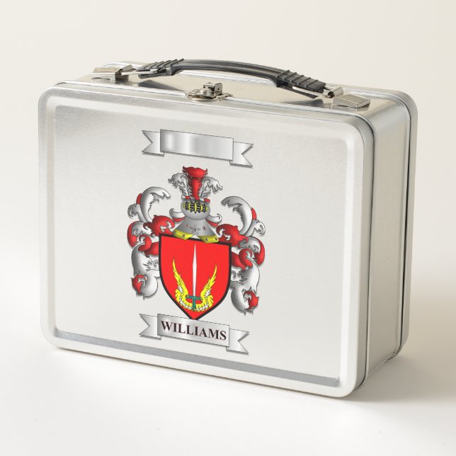 Box Boîte à Lunch Williams Nom de Famille et Blason (Devant)