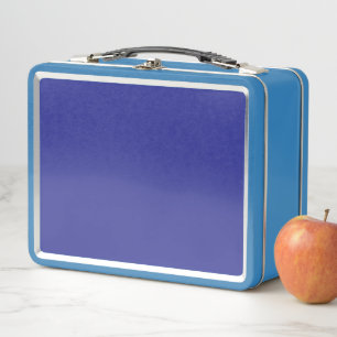 Box Cadeau de boîte à lunch en métal rétro bleu person