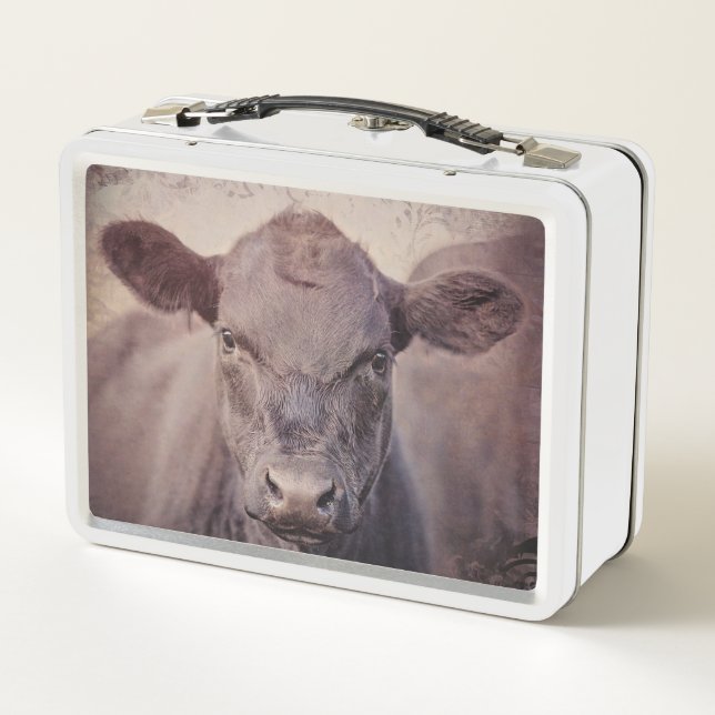 Box Calf noir Angus aux tons violets Boîte à lunch (Dos)