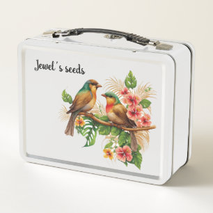 Box Conteneur de semences d'oiseaux Boîte à lunch méta