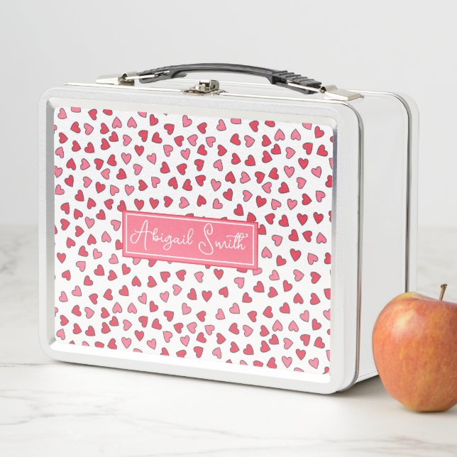 Box Cute Rose & Coeurs rouges Boîte à lunch Motif pour (En situation)