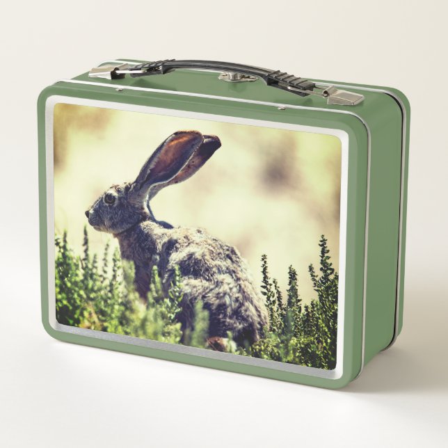 Box Lapin Lapin Animal Métal Boîte à lunch (Dos)
