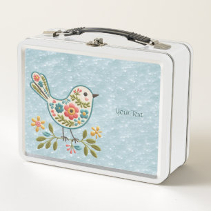 Box Little Bird Floral Green Feuille Boîte à lunch en 
