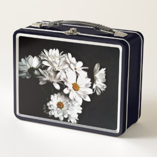 Box Mallette à lunch florale Daisy noir et blanc
