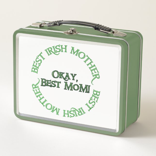 Box Meilleure boîte à lunch irlandaise blanche et vert (Devant)