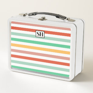 Box Monogram Candy Stripes Boîte à lunch métallique