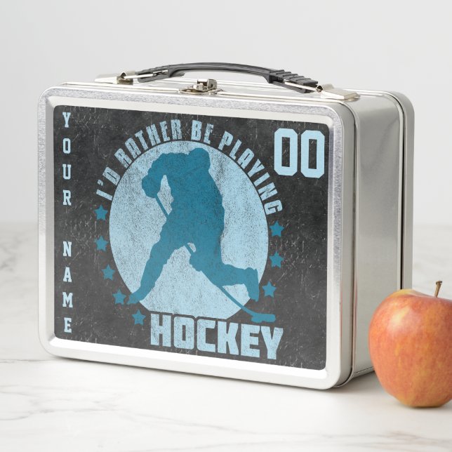 Box Nom et numéro Boîte à lunch de hockey sur glace pe (En situation)