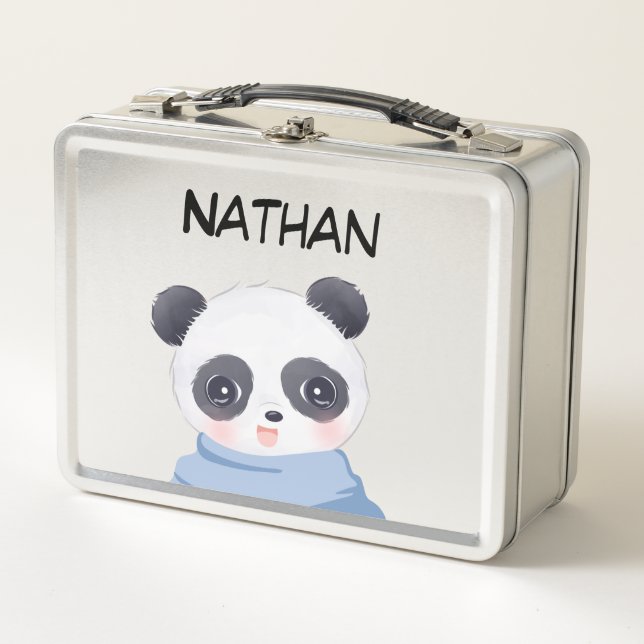 Box Panda Boy Boîte à lunch en métal (Devant)
