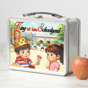 Box Roi de la cour d'école Métal Boîte à lunch