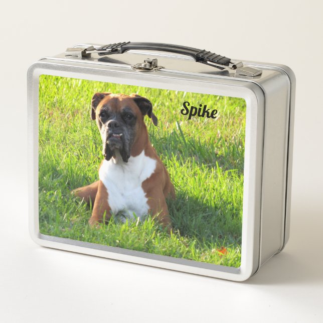 Box Spike the Boxer Dog - Boîte à lunch en métal perso (Devant)