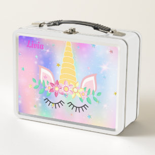 Box Unicorne Boîte à lunch métallique personnalisé