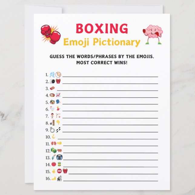 Boxe Emoji Pictionary jeu (Devant)