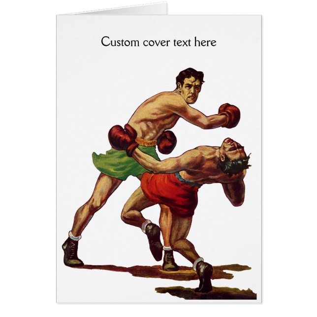 Boxe sportive vintage, boxeurs en combat (Devant)