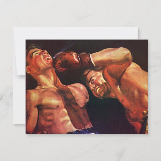Boxe sportive vintage, boxeurs se battant (Devant)