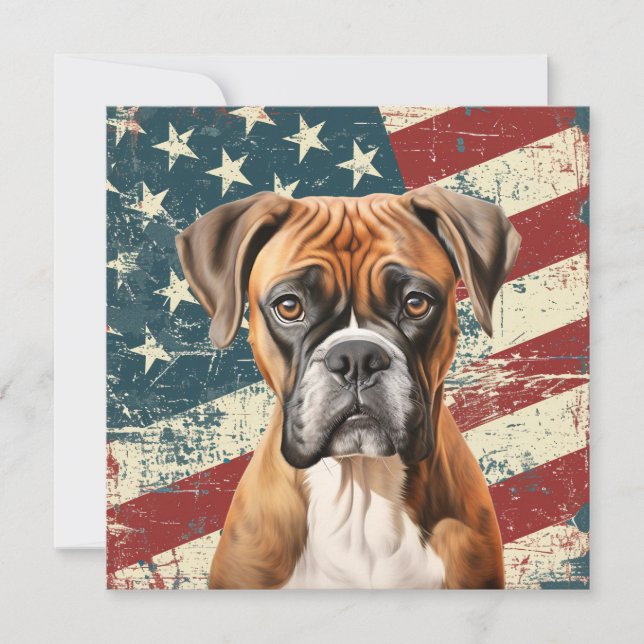 Boxer Américain Drapeau Américain Grunge (Devant)