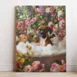 Boxer Art | Boxer Art Toile de salle de bain Impri<br><div class="desc">L'art avec un Boxer ludique profiter d'un bain relaxant plein de bulles et de belles fleurs. Cette charmante oeuvre ajoute une touche de chaleur et de personnalité à votre espace,  ce qui le rend plus accueillant et joyeux.</div>