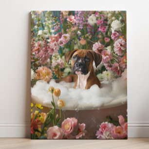 Boxer Art   Impression sur toile de salle de bain 