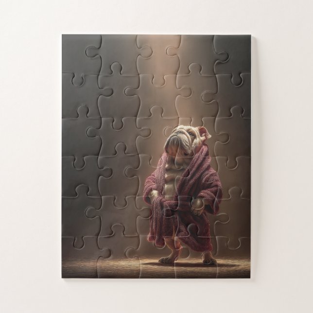 Boxer Bulldog dans Robe Jigsaw Puzzle (Vertical)