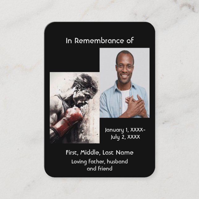 Boxer carte de poche Memorial (Devant)