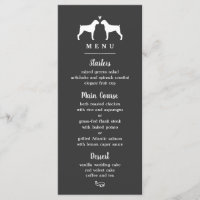 Boxer Chien Silhouettes Menu Mariage Dîner