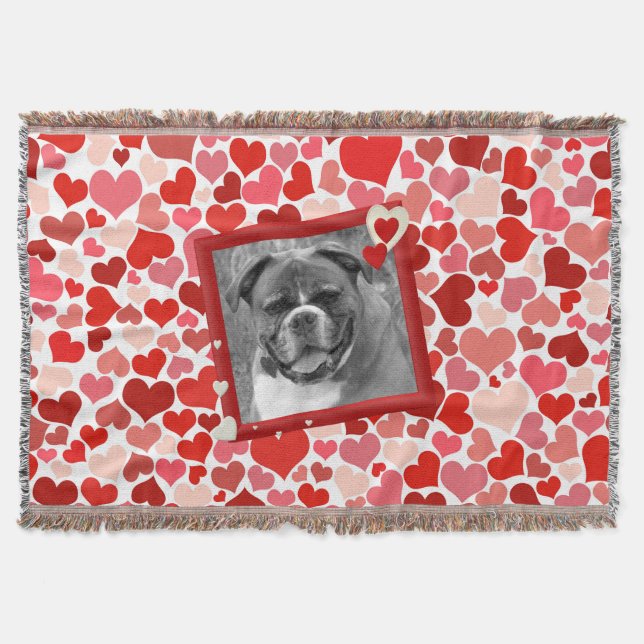 Boxer Coeurs Chien Jeter Couverture (Devant)