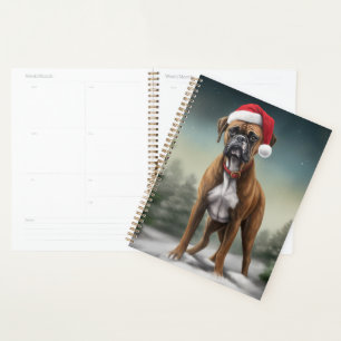 Boxer dans la neige de Noël