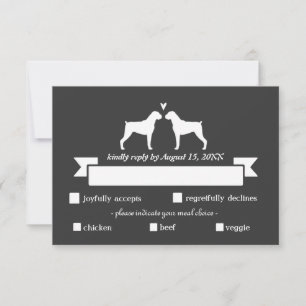 Boxer Silhouettes Mariage Réponse RSVP