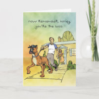 Boxeur autoritaire - carte d'anniversaire drôle