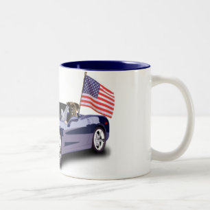 Boxeur dans la tasse sportscar bleue