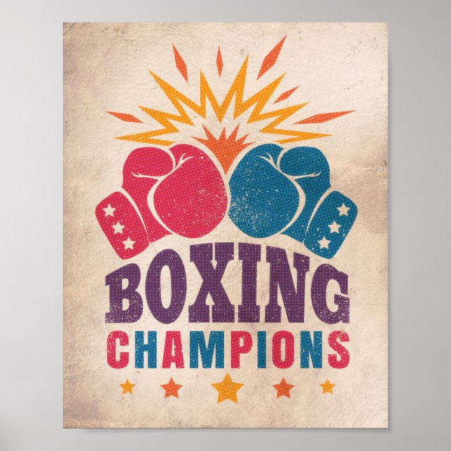 Boxing champions vintage poster (Devant)