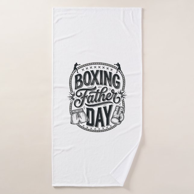 Boxing Father Day Vintage Engraving Shirt Design_1 (Serviette de bain)