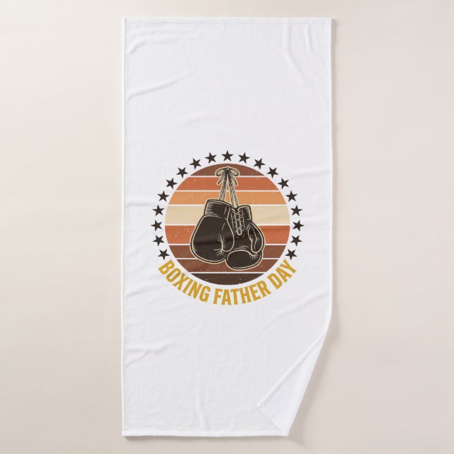 Boxing Father Day Vintage Gloves Shirt Design_1 (Serviette de bain)