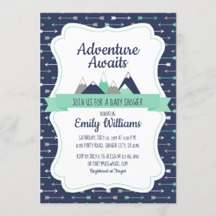 Boy Adventure attend une invitation baby shower