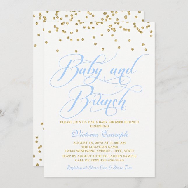 Boy Baby shower Brunch Invitations (Devant / Derrière)