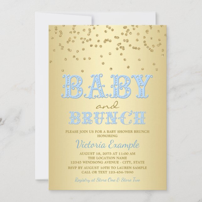 Boy Baby shower Brunch Invitations (Devant)