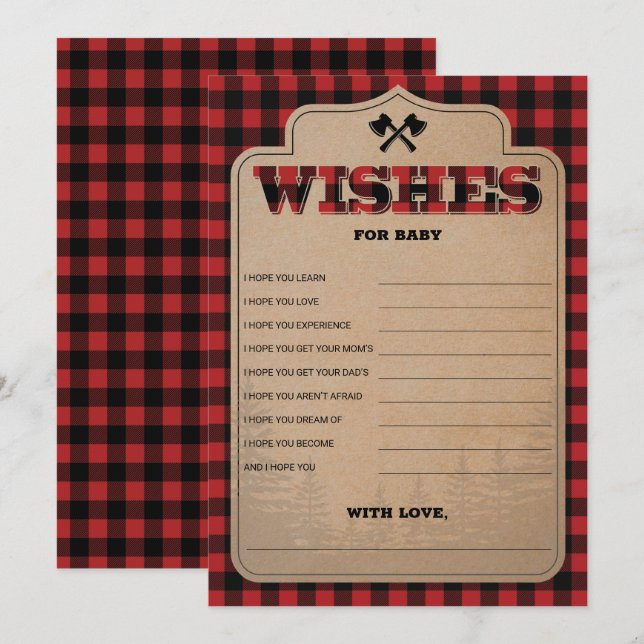 Boy Baby shower de bûcherons rustique pour bébé (Devant / Derrière)