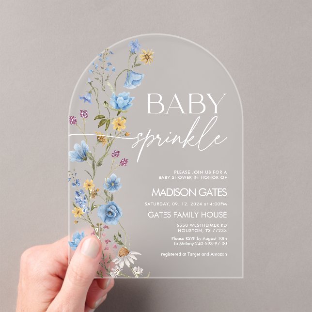 Boy Baby Sprinkle  Acrylic Invitation (In situ (ordinateur de poche))