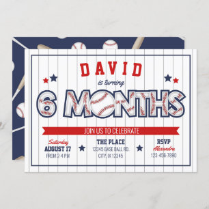 Boy Baseball 1/2 Anniversaire Invitation