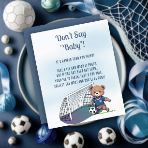 Boy Bear Soccer Baby shower Ne pas dire Baby Game