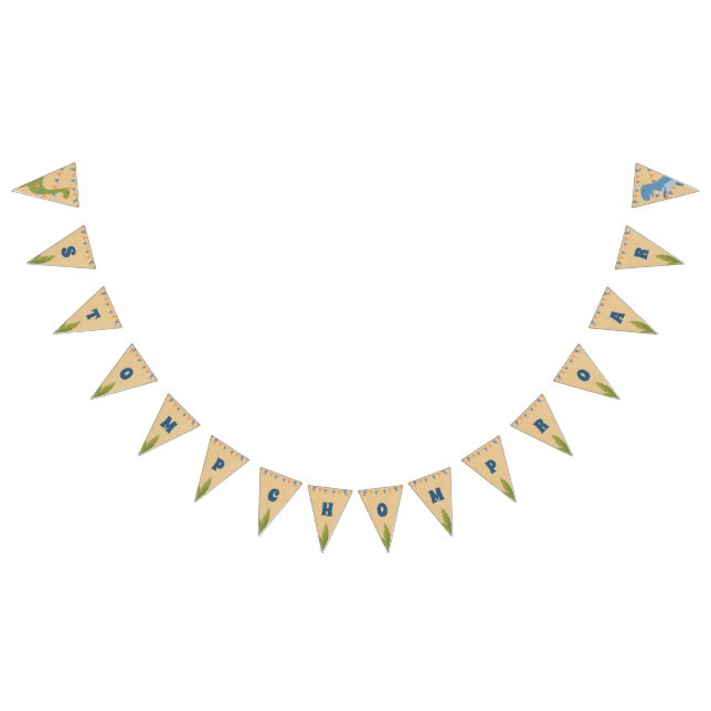 Boy Birthday - Dinosaur Stomp Party drapeaux 2 (Tout)