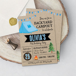 Boy Campout Anniversaire Invitation Jardin Camping