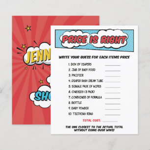 Boy Comic Book Superhero Baby shower Prix Jeu