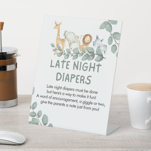 Boy Diapers de nuit Baby shower de signe Invitatio (In SItu)