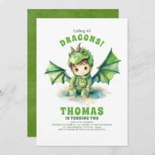 Boy Dragon Invitations d'anniversaire