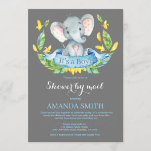 Boy Elephant Baby shower par Mail Invitation