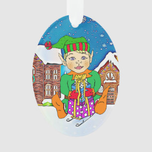 Boy Elf Whimsical Noël personnalisé