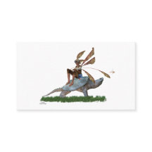 Boy Fairy Riding Sur Tortue Carte de visite