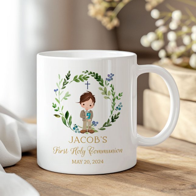 Boy First Holy Communion Ceramic Mug 11 oz (Créateur téléchargé)